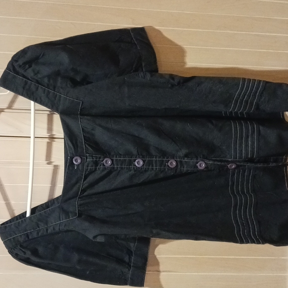 Delia Tops - Delia's Square neck blouse with decorative  stitching  and buttons NWOT